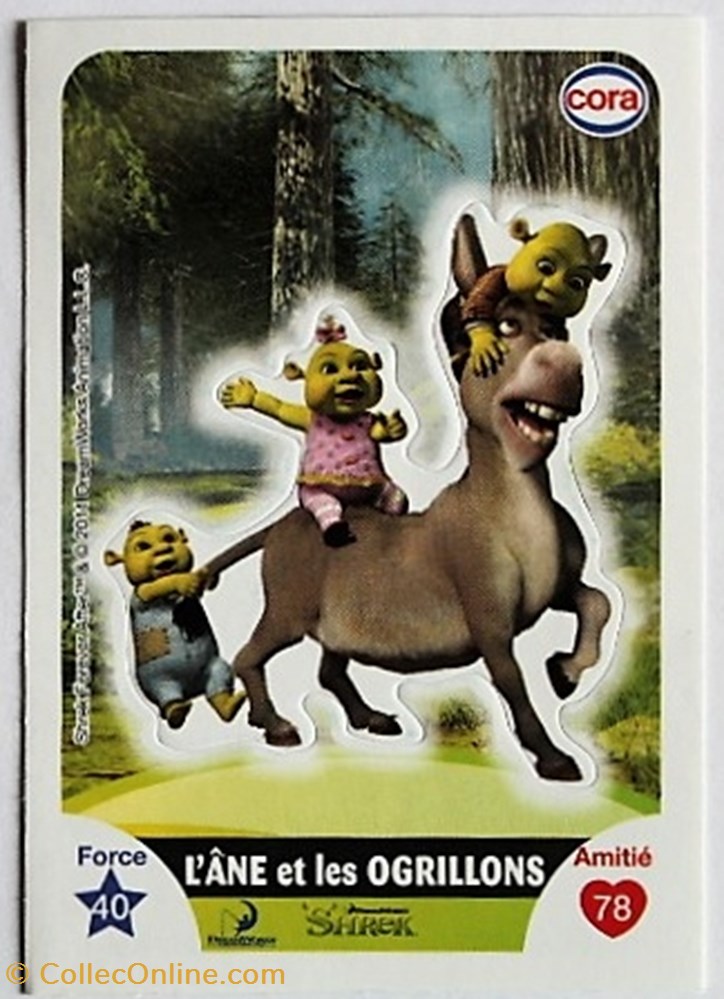 Dreamworks Cora 2011 - S104 - Shrek - L'âne et les ogrillons jeux jouets jeu de carte collectionner dreamworks cora 2011 s104 shrek ane et les ogrillons