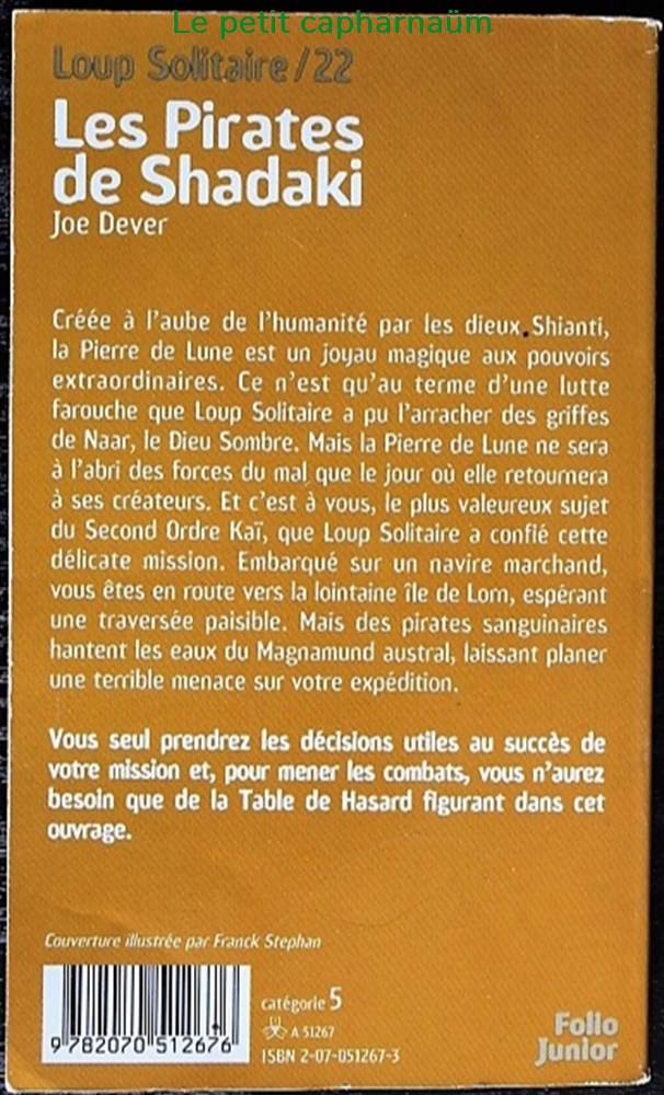 jeux societe jouets livre dont vous etes heros ldvelh loup solitaire 22 les pirates de shadaki