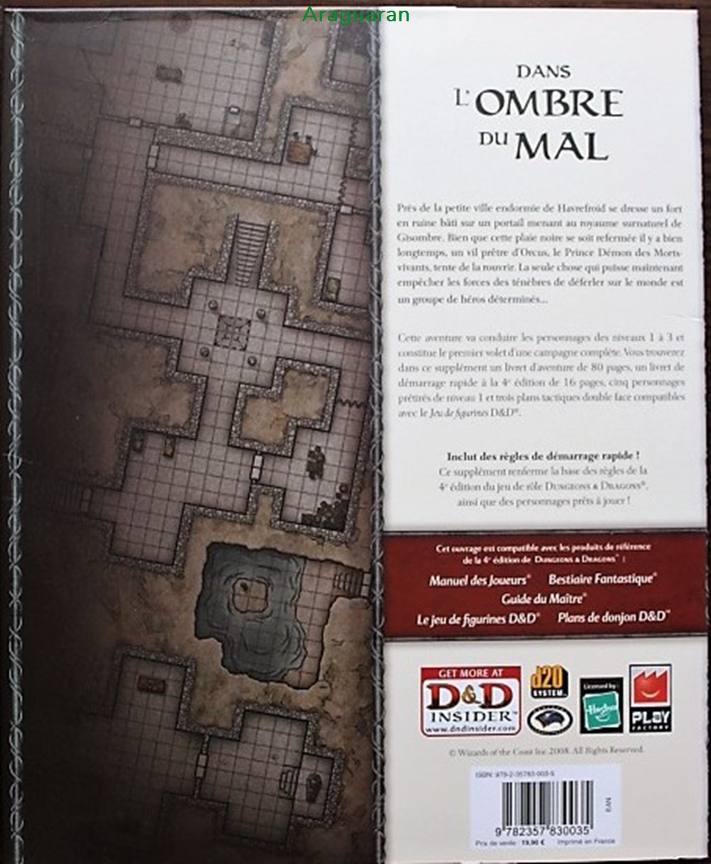 jeux societe jouets roles jeu de role d d4 le fort de gisombre