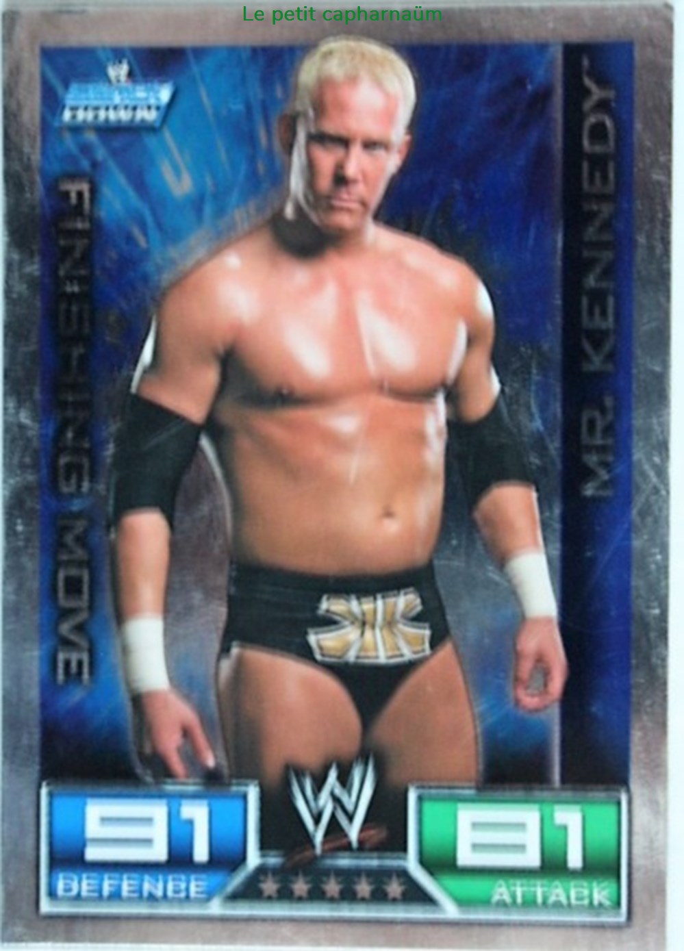 jeux de societe jouets jeu collectionner slam attax carte 019 mr kennedy finishing move rare foil