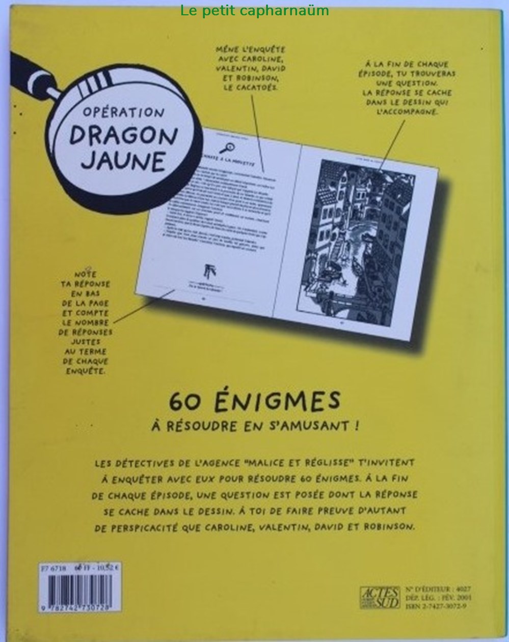 60 énigmes - 02 - Opération dragon jaune - Acte Sud 200 livres bd revues 60 enigmes 02 operation dragon jaune acte sud 200