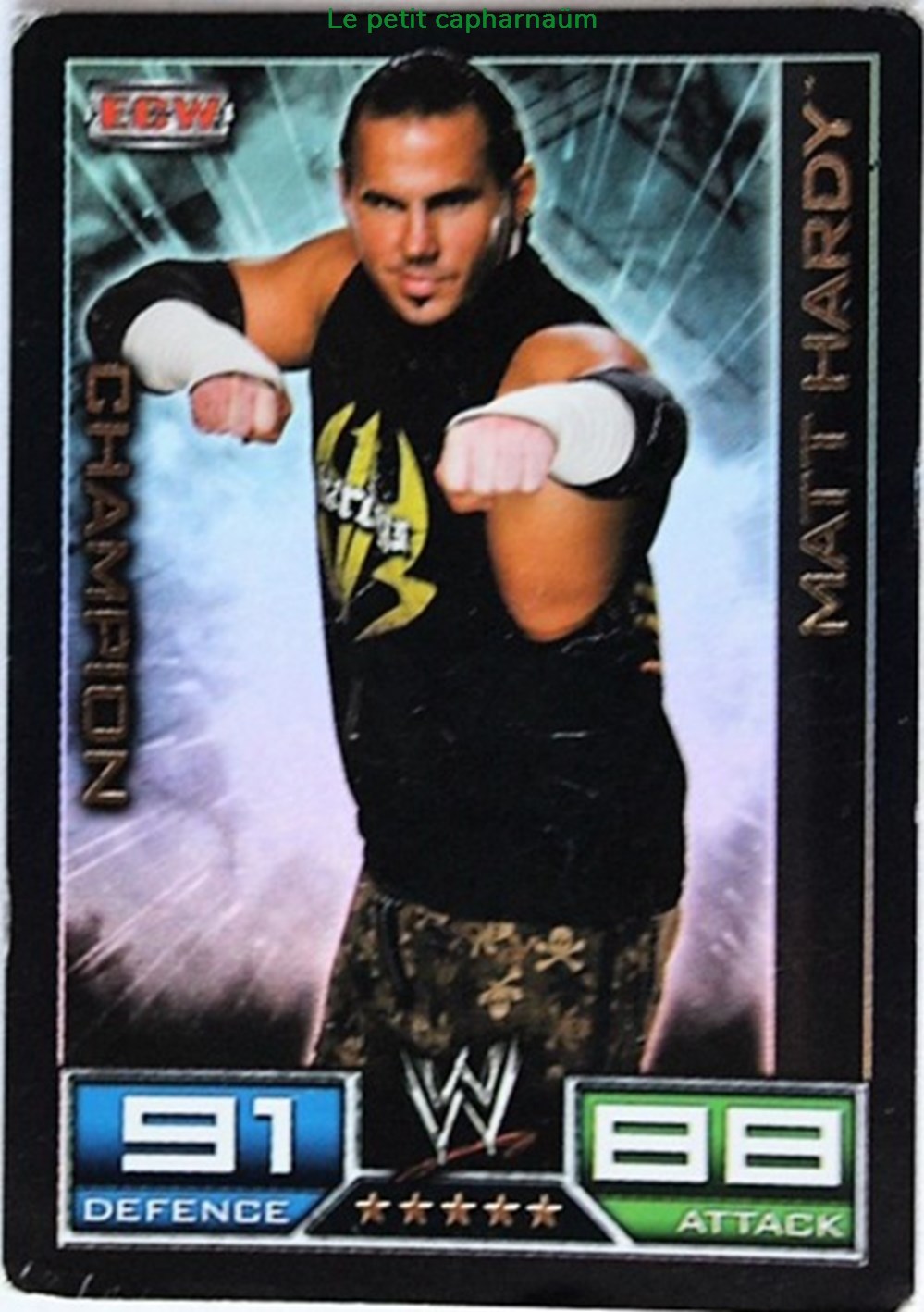 Slam Attax - Carte 004 - Matt Hardy Champion - Rare Foil jeux de societe jouets jeu collectionner slam attax carte 004 matt hardy champion rare foil