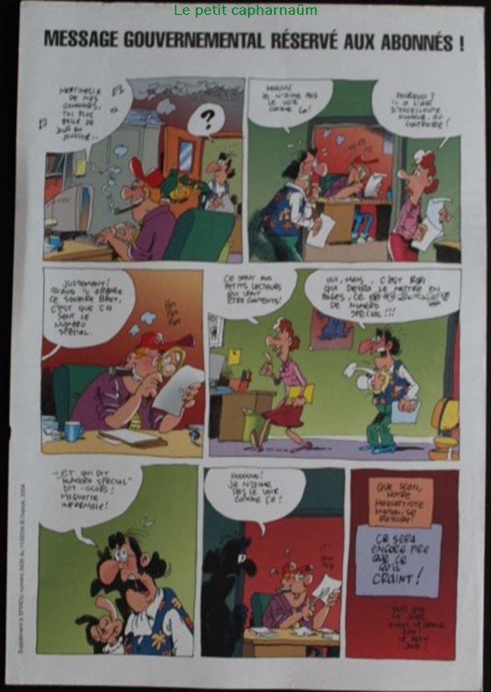 Spirou - 3435 - Couverture : Cupidon - Avec planche supplément Message gouvernemental 3 livres bd revues spirou 3435 couverture cupidon avec planche supplement message gouvernemental