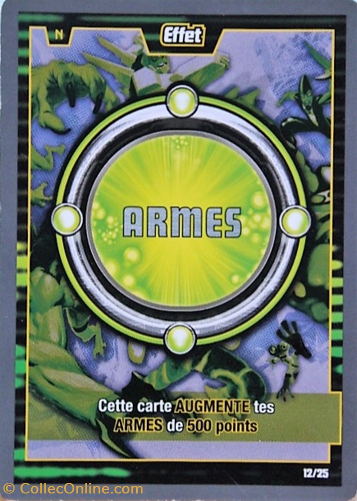 Ben Alien 10 - Effet 12/25 jeux jouets jeu de carte collectionner ben alien 10 effet 12 25