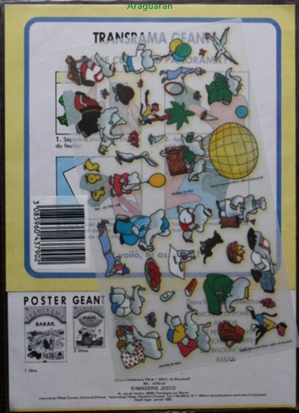 Décorama - Jesco Transrama - Babar - Babar en pique nique divers decorations magnets autocollants decalcomanies decorama jesco transrama babar babar en pique nique