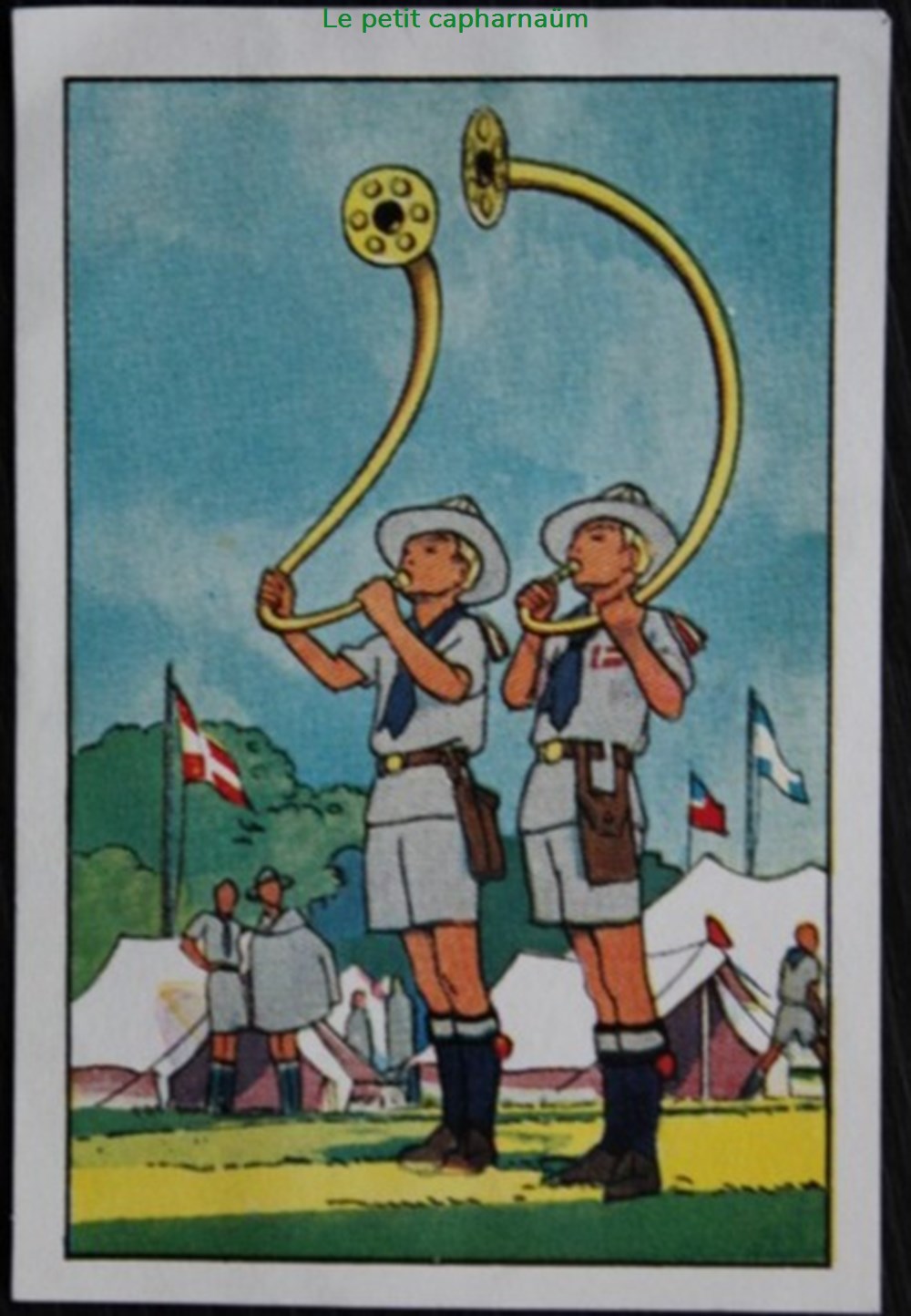 Image / Chromo - La vie fière et joyeuse des scouts - XI-06 - Trompettes danoises documents anciens chromos images alimentaires image chromo la vie fiere et joyeuse des scouts xi 06 trompettes danoises