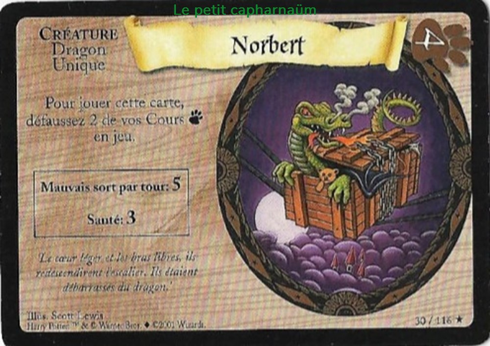 TCG Harry Potter - Set de base - 030 - Norbert - Rare jeux societe jouets jeu carte collectionner tcg harry potter set de base 030 norbert rare