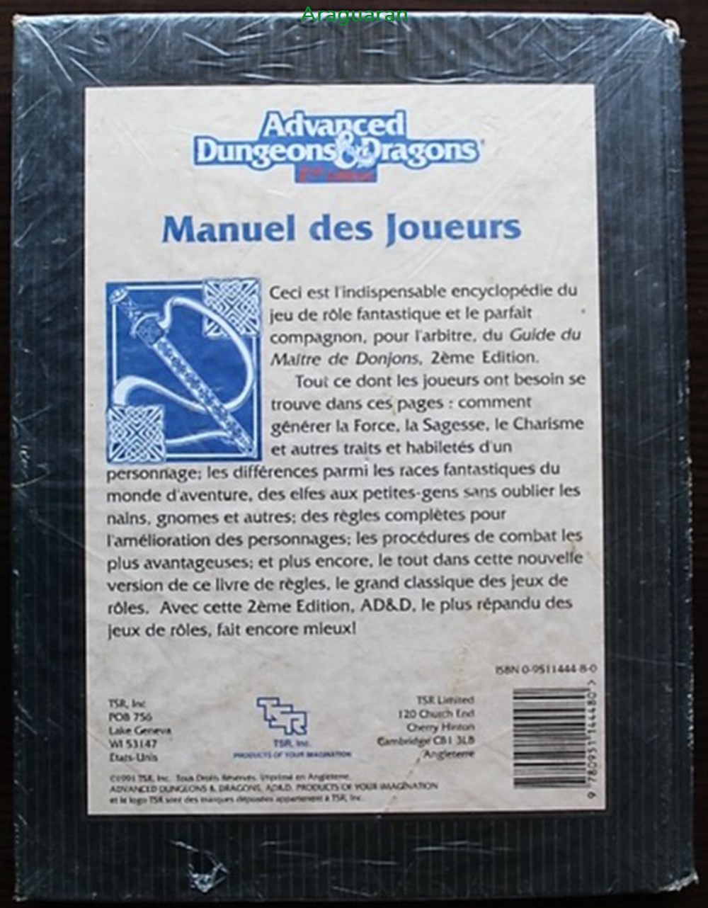 Jeu de rôle - AD&D2 - Manuel des joueurs jeux societe jouets roles jeu de role ad d2 manuel des joueurs