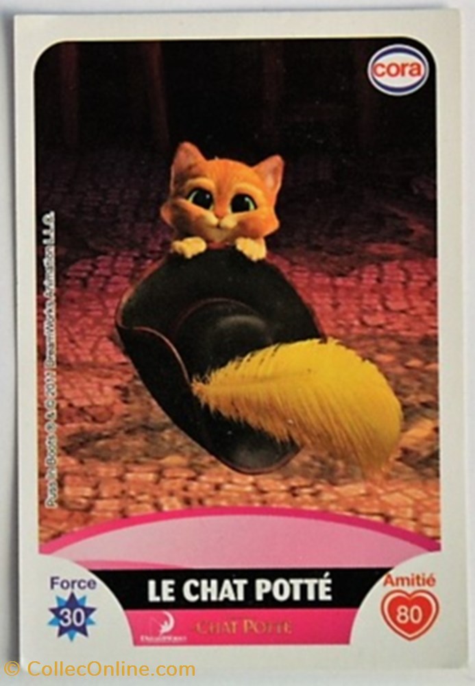 jeux jouets jeu de carte collectionner dreamworks cora 2011 c028 le chat potte