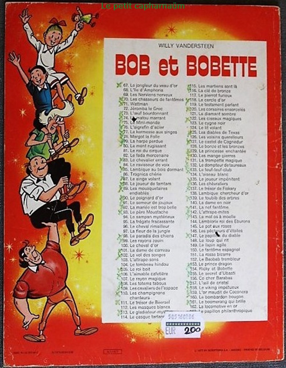 livres bd revues bandes dessinees bob et bobette 3eme serie 110 les champignons chanteurs reed 1977