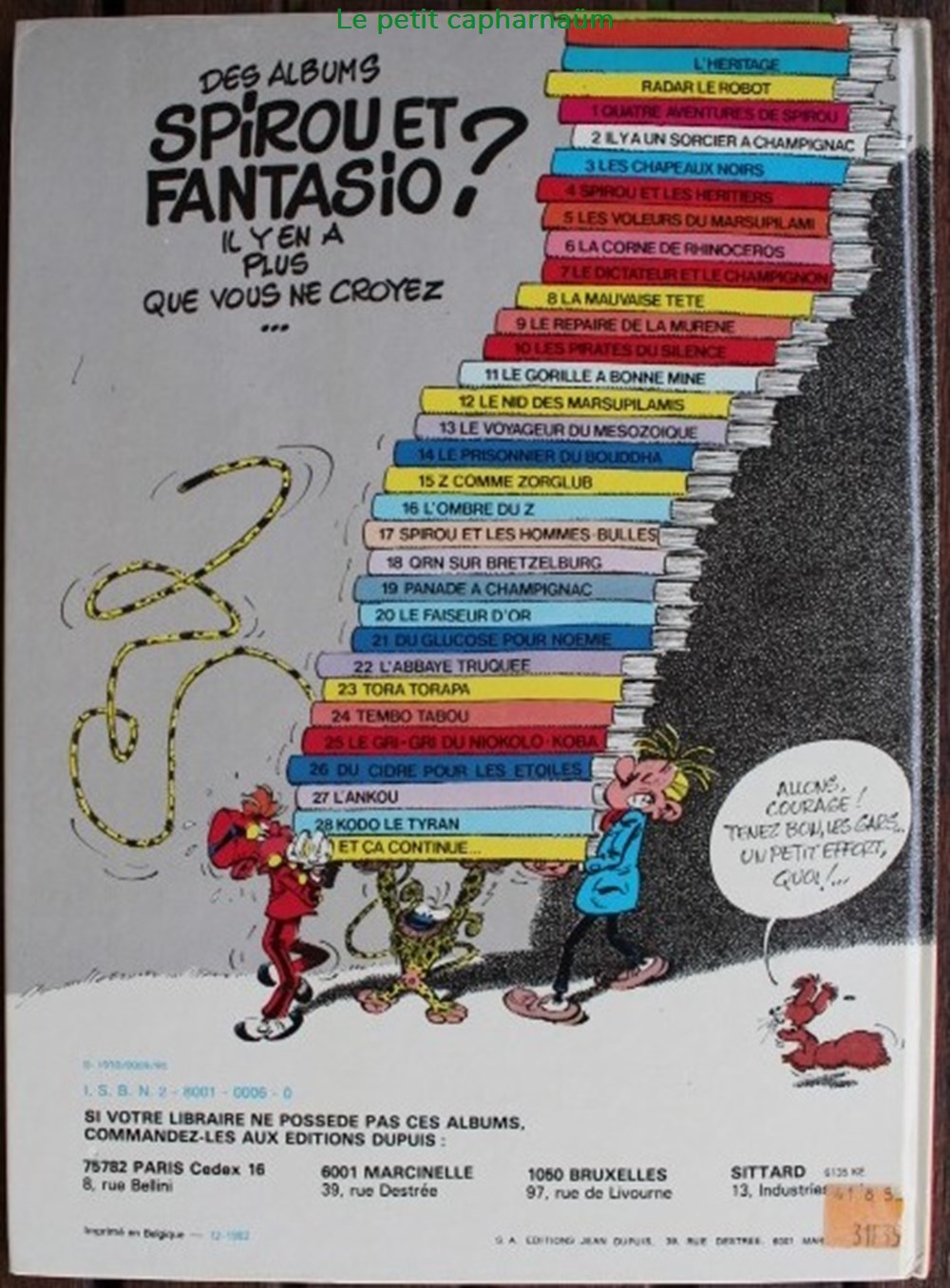 Spirou et Fantasio - 04 - Spirou et les héritiers - Rééd. 1982 livres bd revues bandes dessinees spirou et fantasio 04 spirou et les heritiers reed 1982