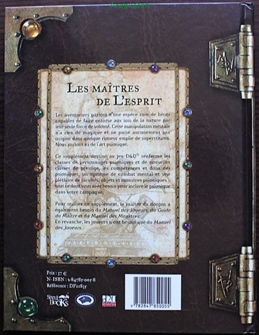 Jeu de rôle - D&D3 - Manuel des psionniques jeux societe jouets roles jeu de role d d3 manuel des psionniques