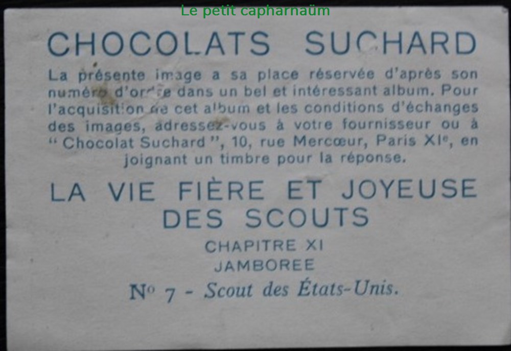 Image / Chromo - La vie fière et joyeuse des scouts - XI-07 - Scout des Etats-Unis documents anciens chromos images alimentaires image chromo la vie fiere et joyeuse des scouts xi 07 scout des etats unis