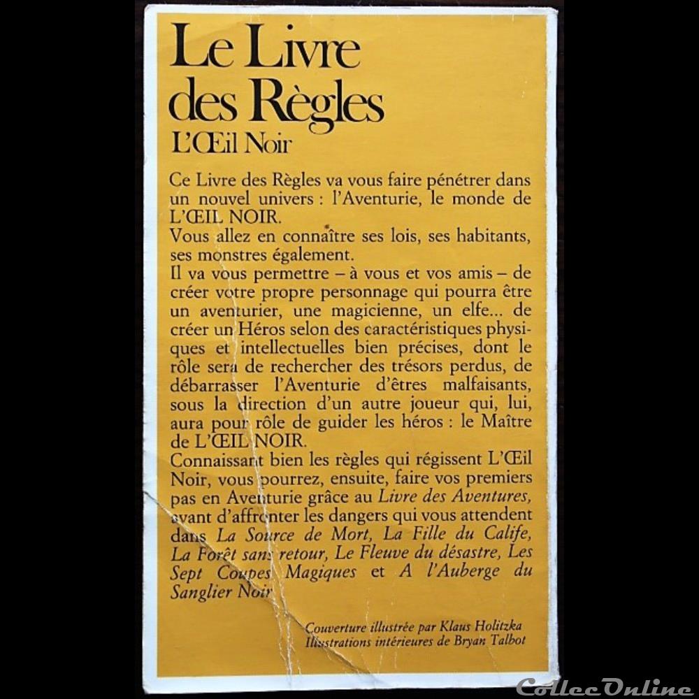 jeux societe jouets roles jeu de role oeil noir l livre des regles le