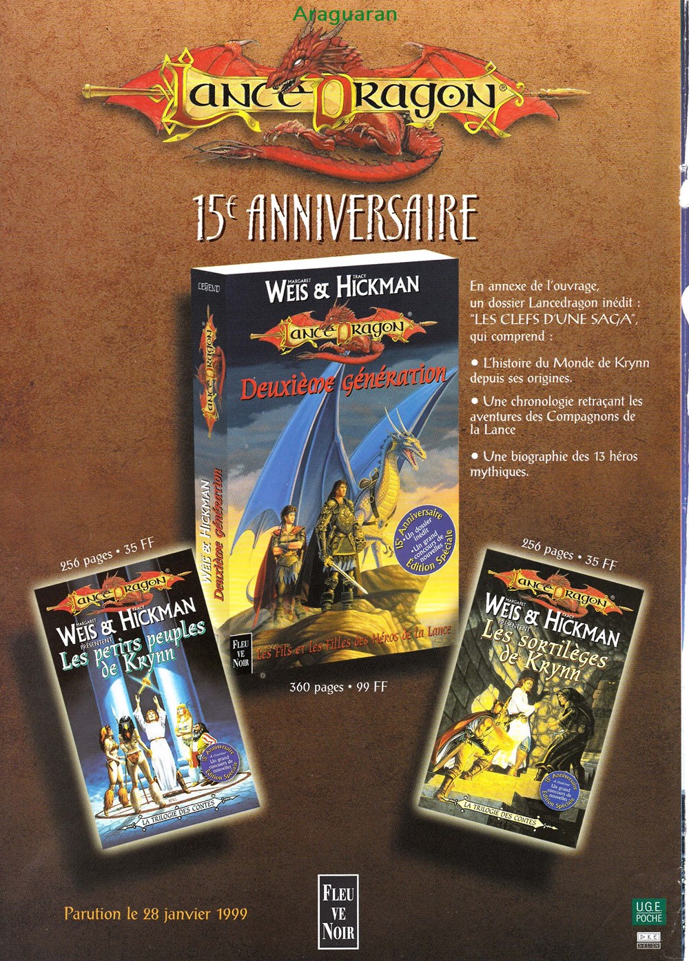 Publicité - AD&D2 - 1999 4 livres bd revues publicite ad d2 1999