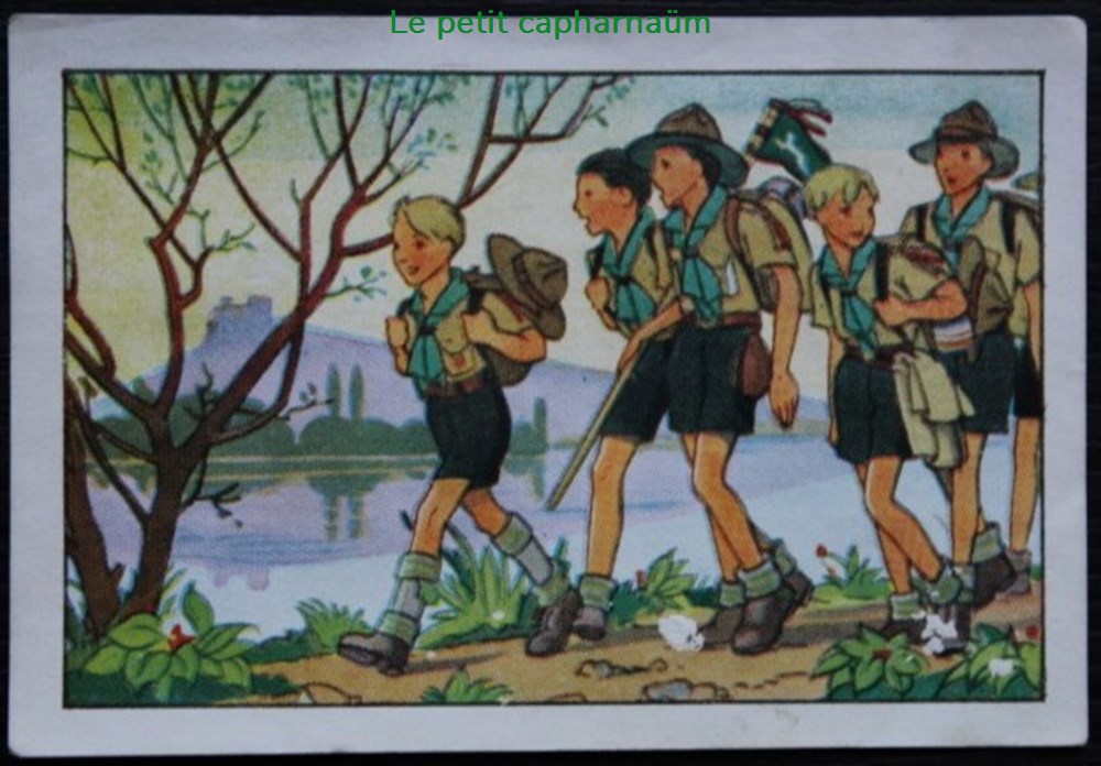 documents anciens chromos images alimentaires image chromo la vie fiere et joyeuse des scouts v 01 les scouts en marche