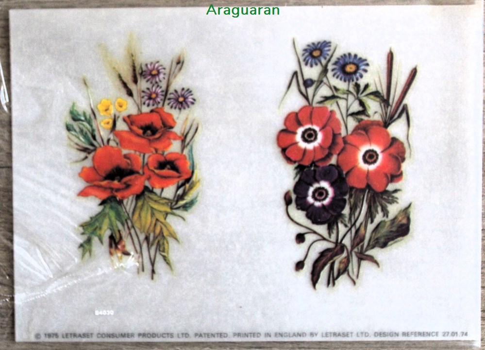 Décalcomanies - Letraset - Decor Craft - Fleurs divers decorations magnets autocollants decalcomanies letraset decor craft fleurs