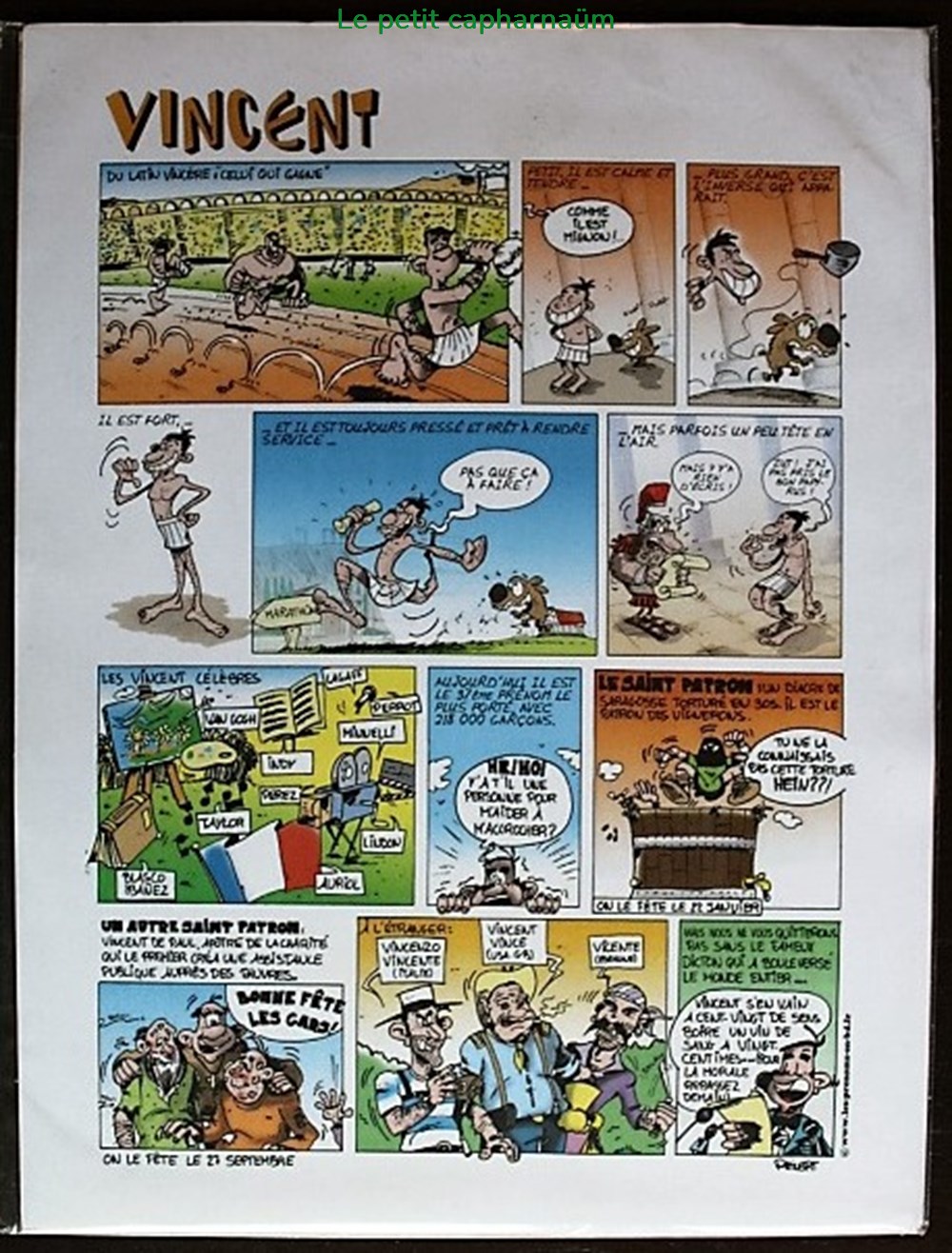 Planche BD - Prénom : Vincent livres revues bandes dessinees planche bd prenom vincent