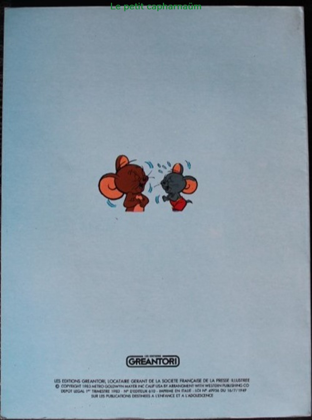 Les aventures de Tom et Jerry - EO Greantori 1983 livres bd revues bandes dessinees les aventures de tom et jerry eo greantori 1983
