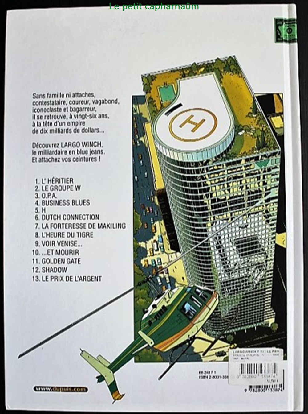 Largo Winch - 13 - Le prix de l'argent - EO 2004 Repérages livres bd revues bandes dessinees largo winch 13 le prix de argent eo 2004 reperages