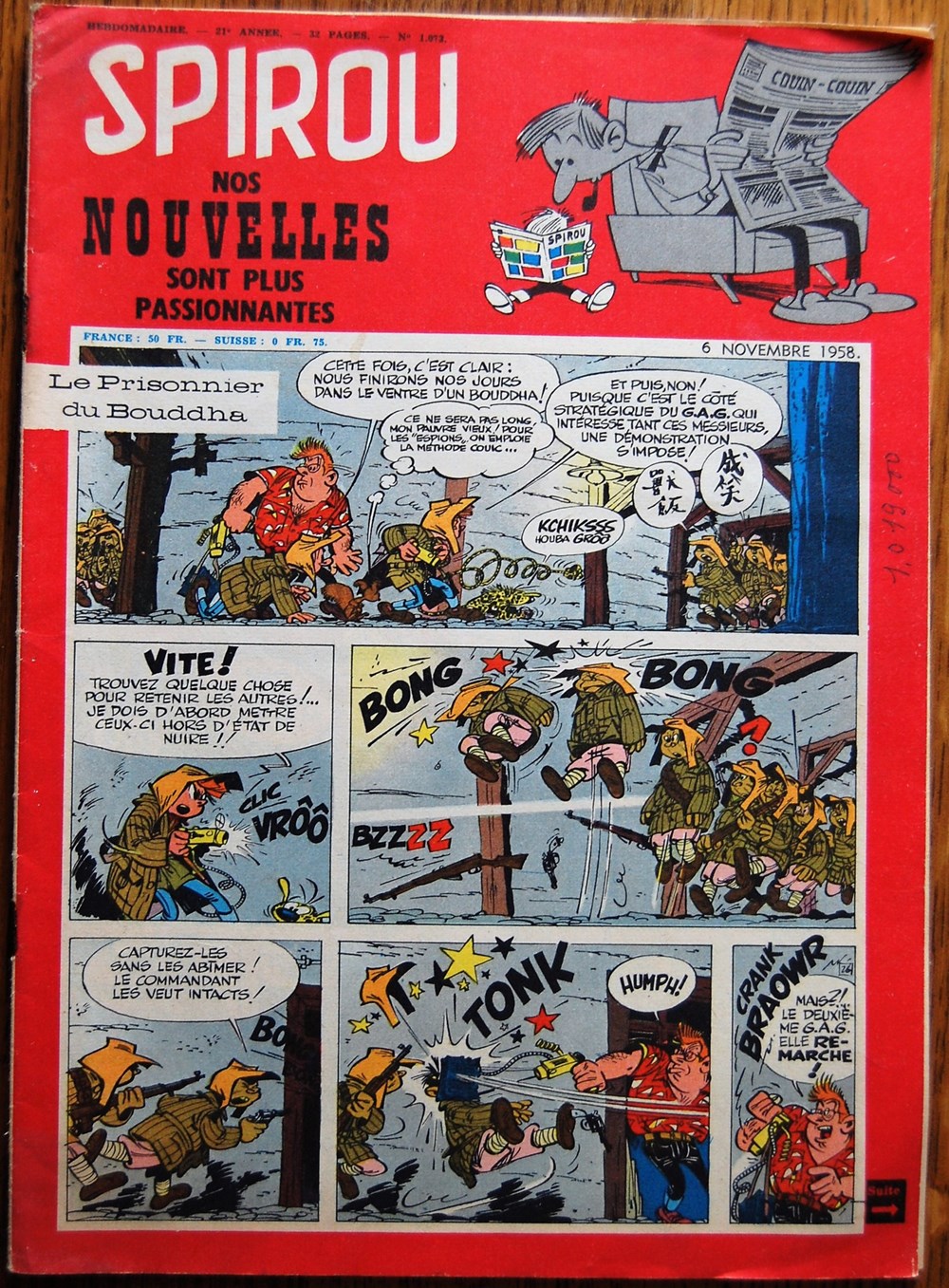 Spirou - 1073 - Couverture Spirou livres bd revues spirou 1073 couverture spirou