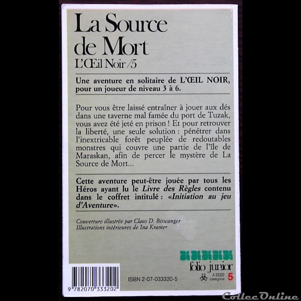Jeu de rôle - Oeil noir (L') - 05 - La source de mort jeux jouets roles jeu de role oeil noir 05 la source de mort