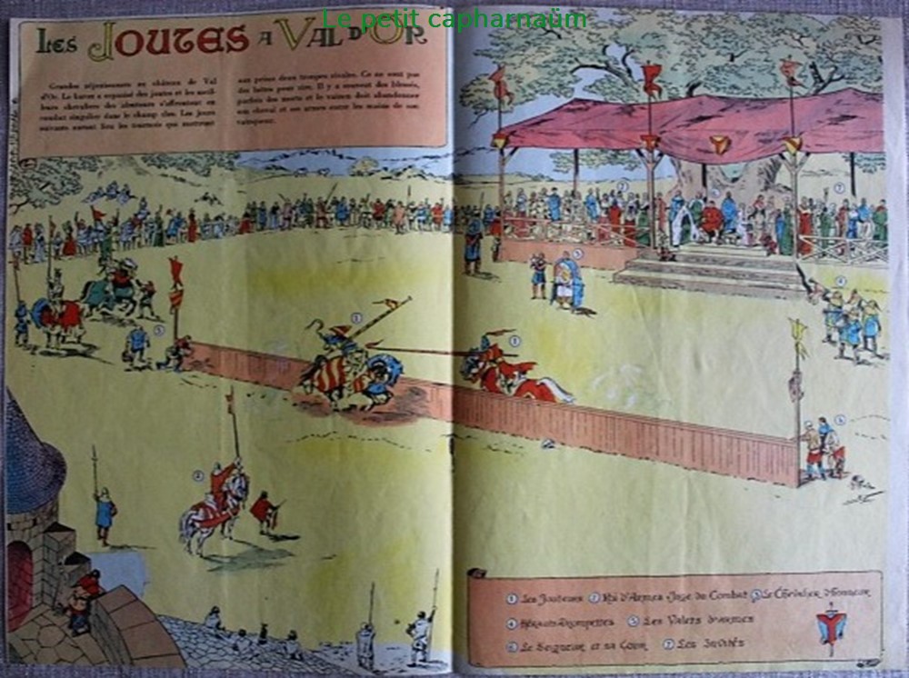 Encart central - Les joutes à Val d'or - Chevalerie médiévale documents anciens planches plans techniques encart central les joutes a val or chevalerie medievale