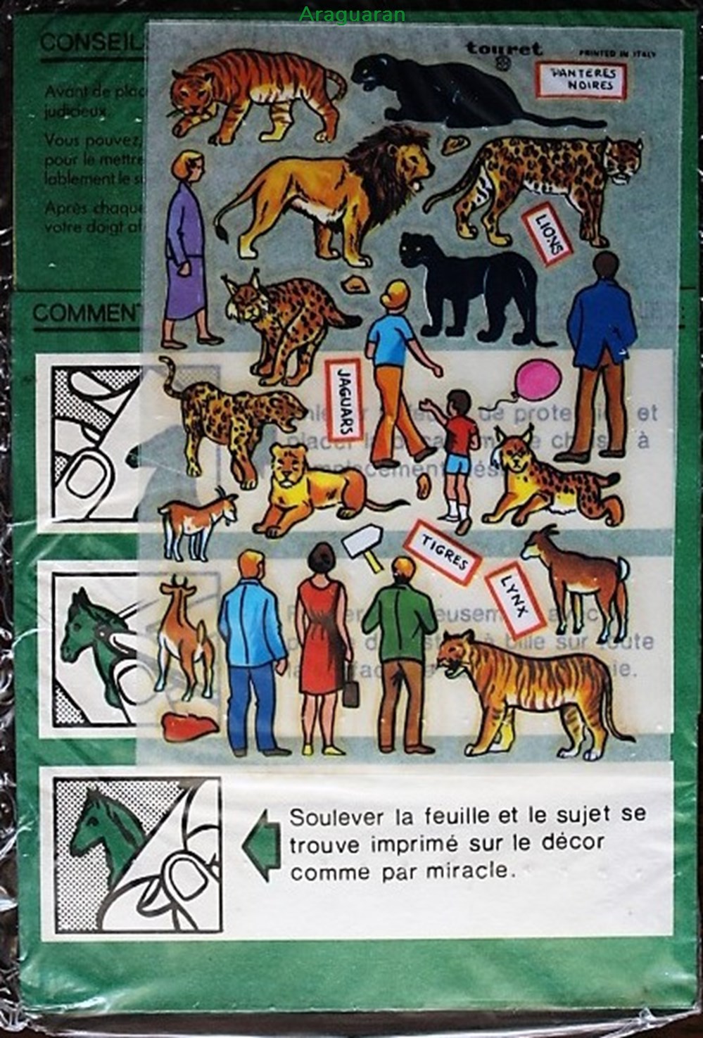 divers decorations magnets autocollants decalcomanies decorama touret jean richard presente mes grands fauves