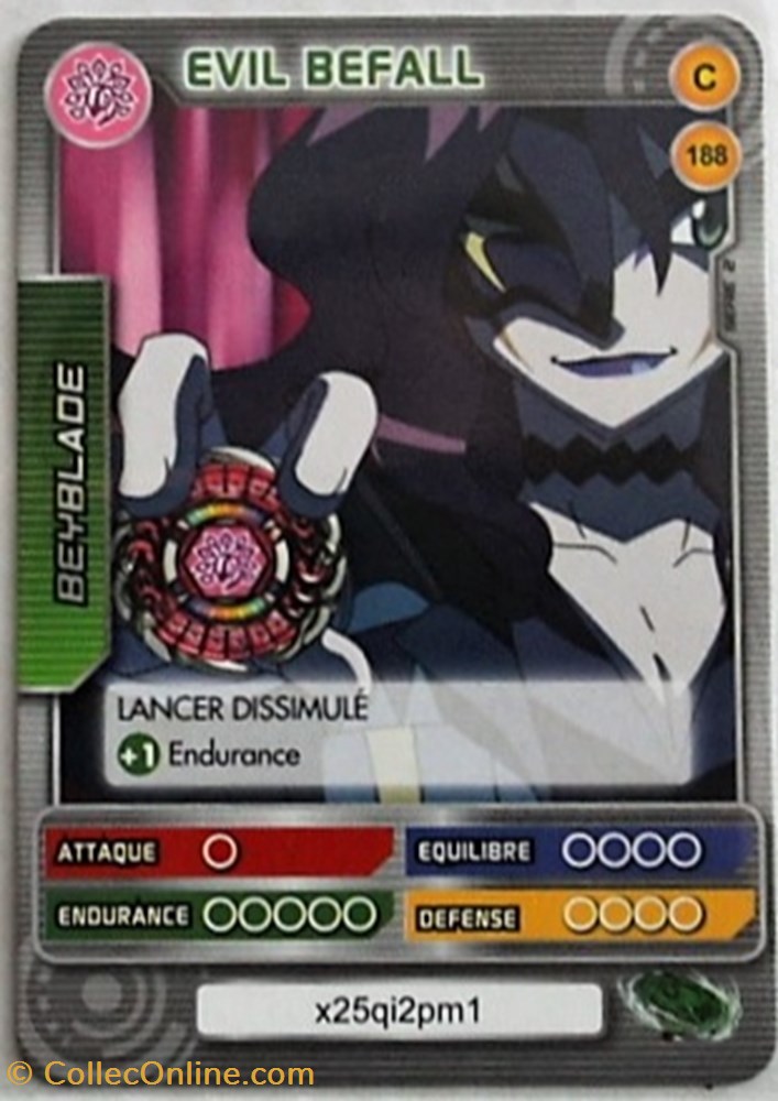 TCG Beyblade - 188/240 - Evil Befall jeux jouets jeu carte collectionner tcg beyblade 188 240 evil befall
