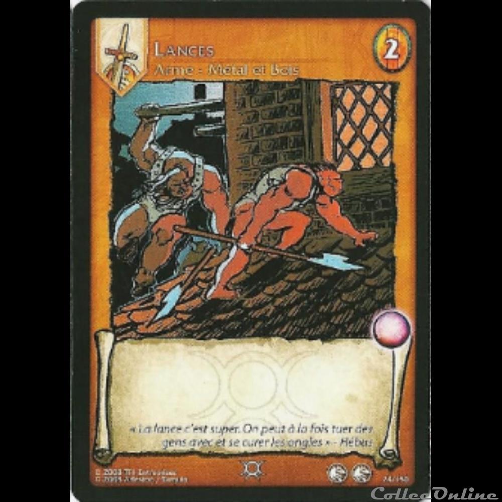 Lanfeust de Troy - 024 - Lances jeux jouet jeu carte collectionner lanfeust de troy 024 lances