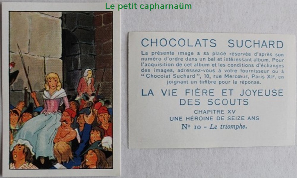 Image / Chromo - La vie fière et joyeuse des scouts - XV-10 - Le triomphe documents anciens chromos images alimentaires image chromo la vie fiere et joyeuse des scouts xv 10 le triomphe