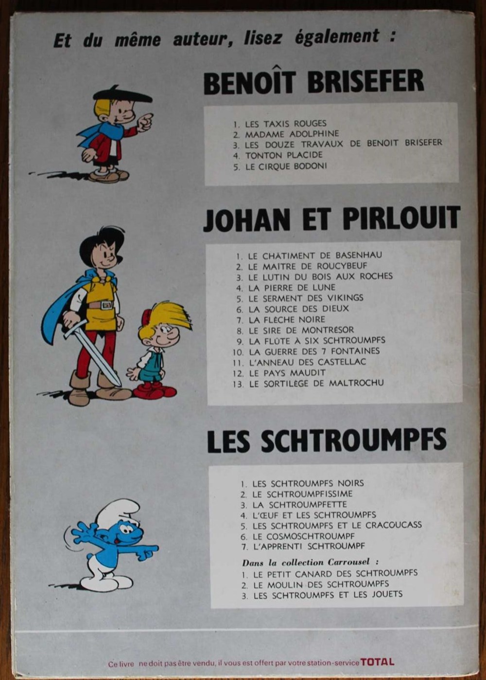 Les schtroumpfs - 06 - Le cosmoschtroumpf - Rééd. Publicitaire Total 1972 4 livres bd revues bandes dessinees les schtroumpfs 06 le cosmoschtroumpf reed publicitaire total 1972