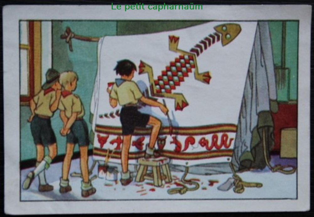 documents anciens chromos images alimentaires image chromo la vie fiere et joyeuse des scouts v 08 la decoration une tente