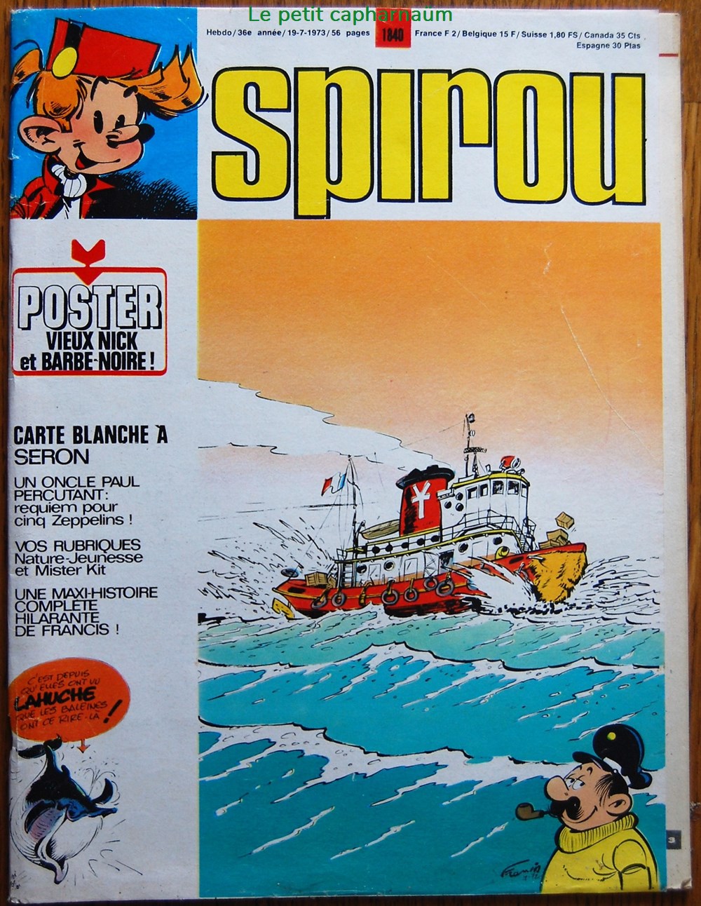 Spirou - 1840 - Avec jeu de l'oie et Poste Vieux Nick et Barbe noire livres bd revues spirou 1840 avec jeu de oie et poste vieux nick et barbe noire