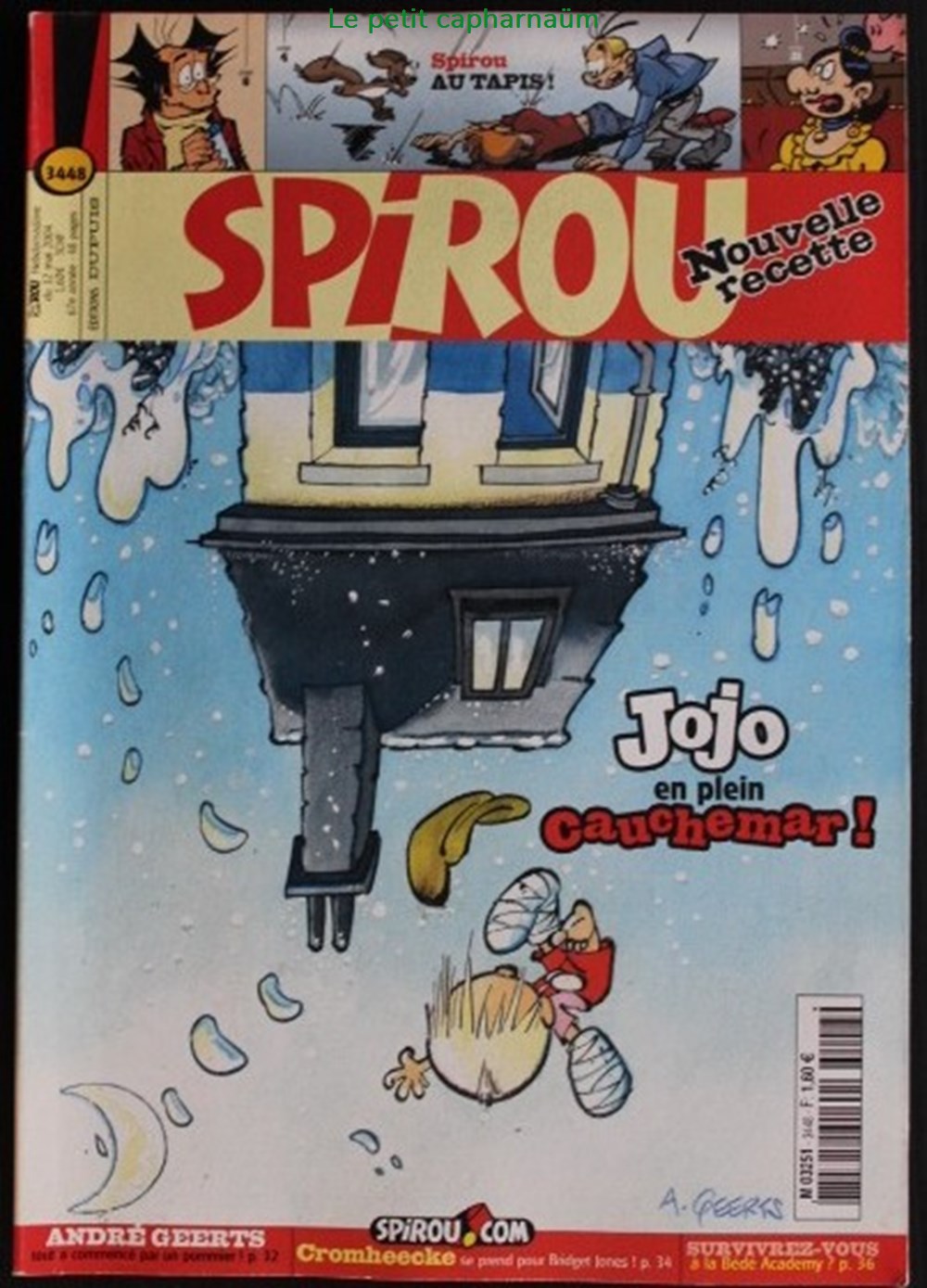 Spirou - 3448 - Couverture : Jojo livres bd revues spirou 3448 couverture jojo