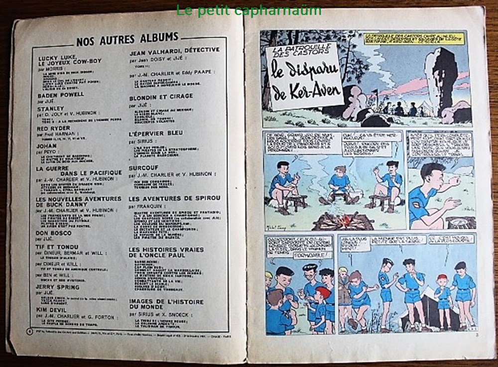 La patrouille des castors - 02 - Le disparu de Ker-Aven - EO 1957 3 livres bd revues bandes dessinees la patrouille des castors 02 le disparu de ker aven eo 1957