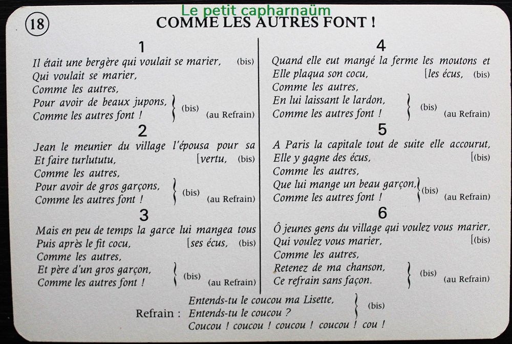jeux societe jouets cartes chanson paillarde comme les autres font
