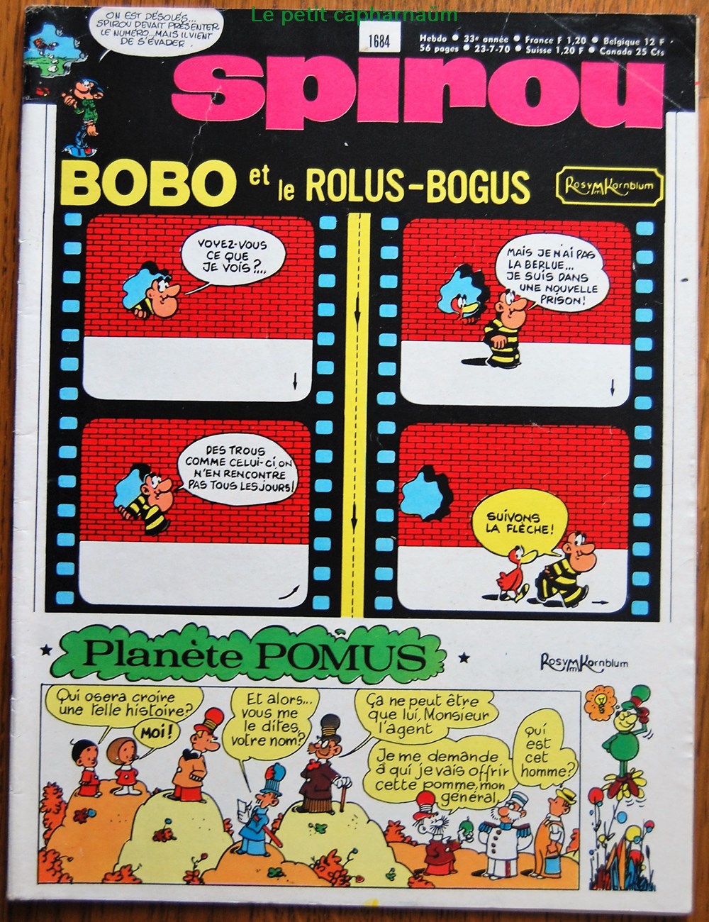Spirou - 1684 - Couverture : Bobo livres bd revues spirou 1684 couverture bobo
