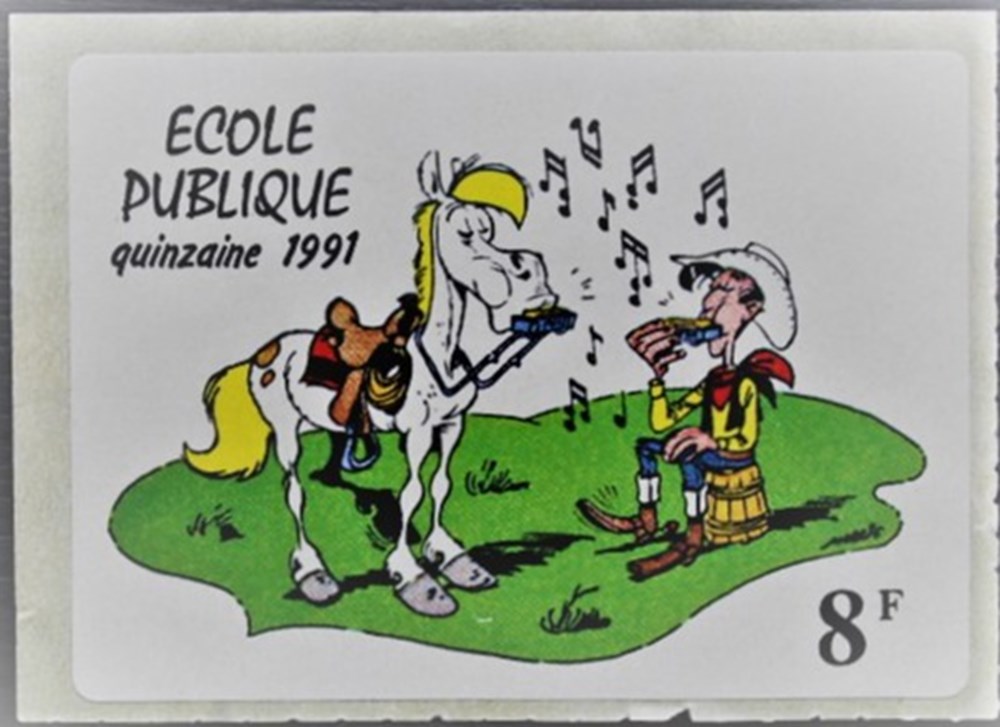 Autocollant Lucky Luke - Ecole Publique 1991 - 8F divers decorations magnets autocollants autocollant lucky luke ecole publique 1991 8f