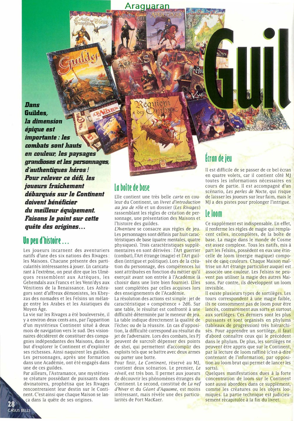 Critiques - Guildes jeux societe jouets roles critiques guildes