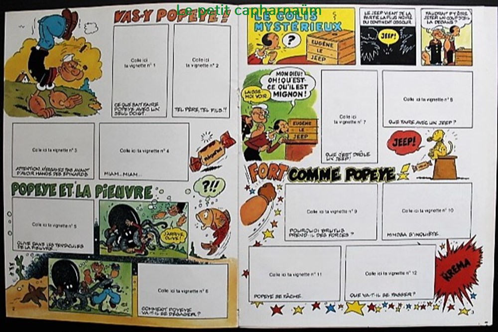 Album Publicitaire Collecteur de vignettes autocollantes Popeye - Bonbons Kréma 1981 2 livres bd revues album publicitaire collecteur de vignettes autocollantes popeye bonbons krema 1981