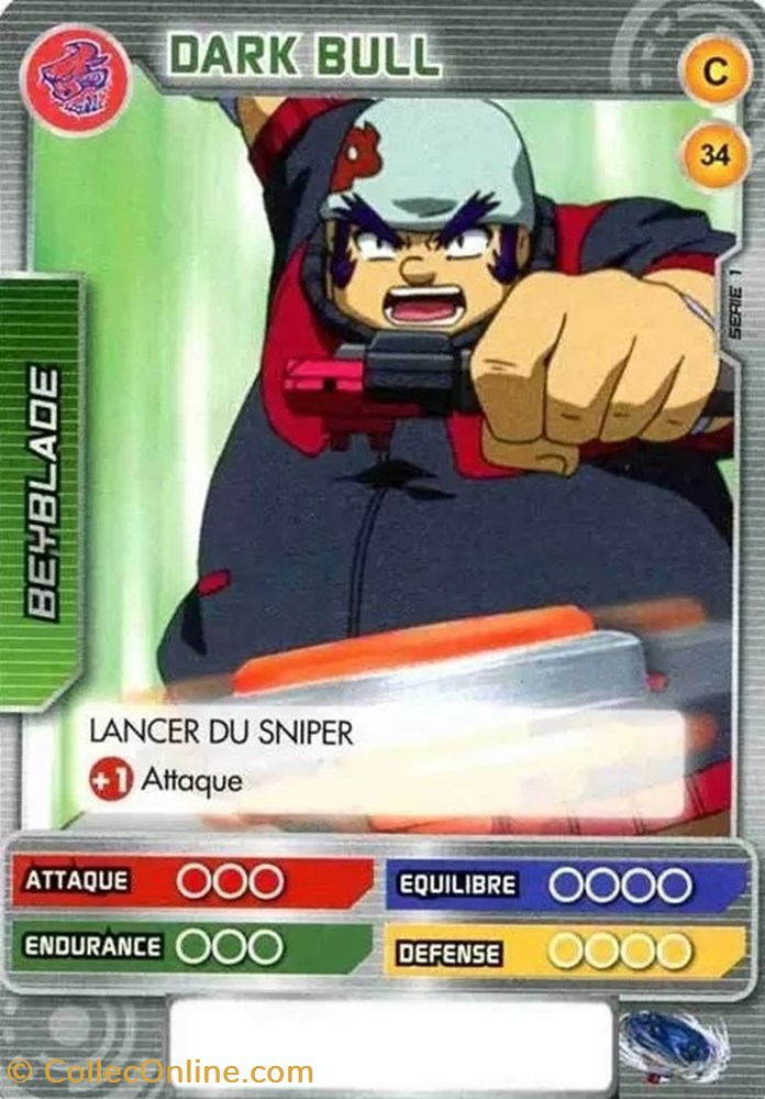 jeux jouets jeu carte collectionner tcg beyblade 034 160 dark bull