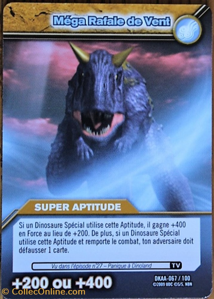 TCG - Dinosaur King - DKAA 067/100 - Mega Rafale de vent jeux jouets jeu carte collectionner tcg dinosaur king dkaa 067 100 mega rafale de vent