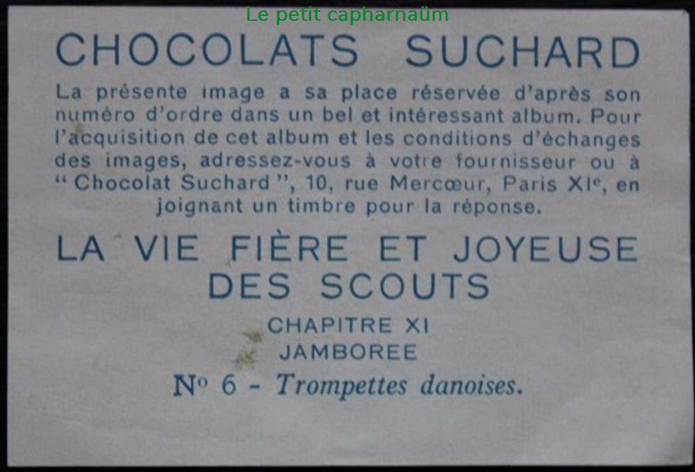 Image / Chromo - La vie fière et joyeuse des scouts - XI-06 - Trompettes danoises documents anciens chromos images alimentaires image chromo la vie fiere et joyeuse des scouts xi 06 trompettes danoises