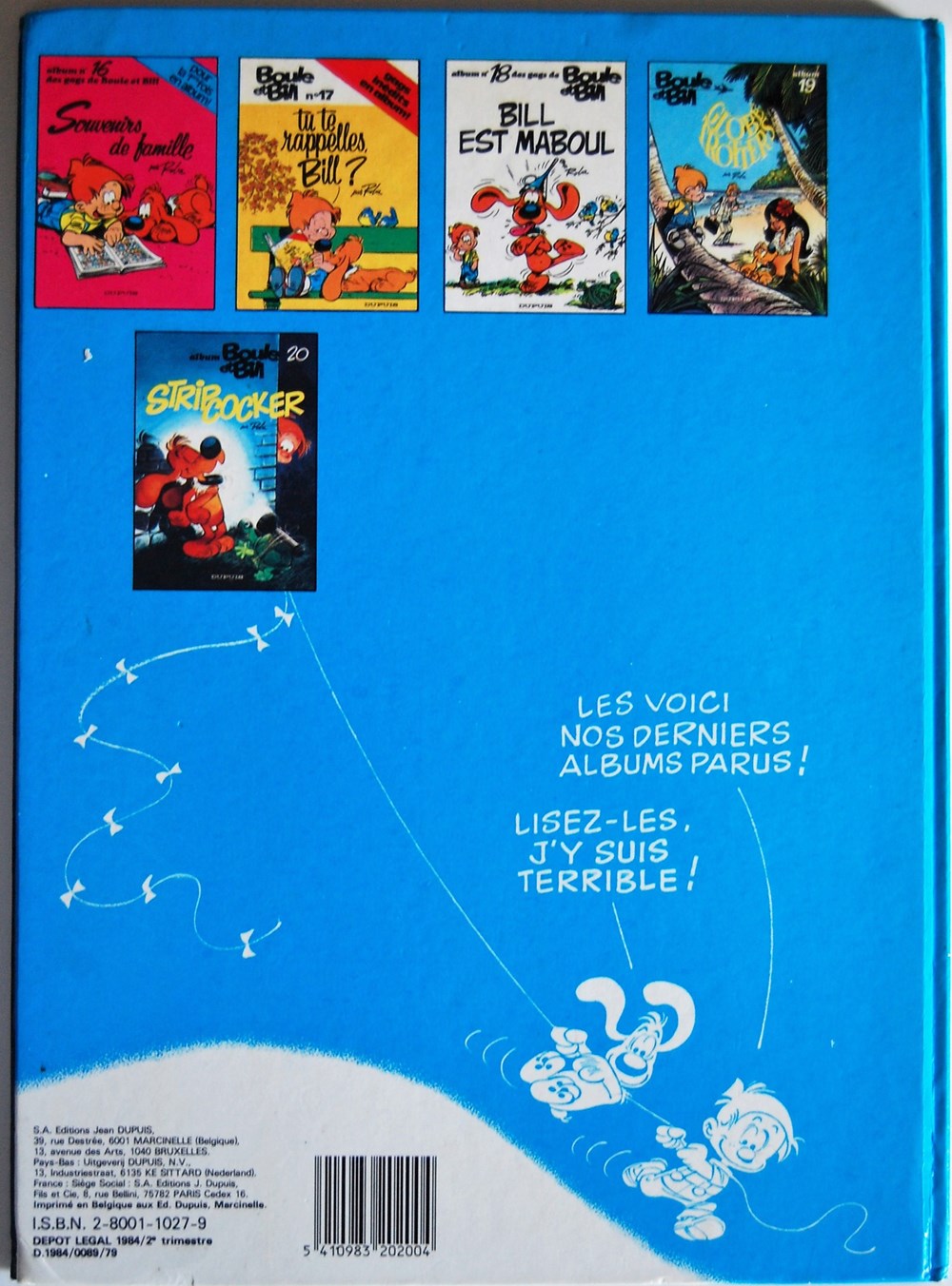 Boule et Bill - 20 - Strip cocker - EO 1984 livres bd revues bandes dessinees boule et bill 20 strip cocker eo 1984