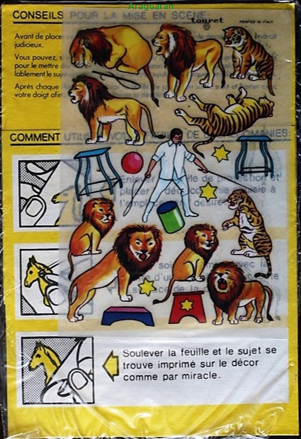 Décorama - Touret - Jean Richard présente mon métier de dompteur divers decorations magnets autocollants decalcomanies decorama touret jean richard presente mon metier de dompteur