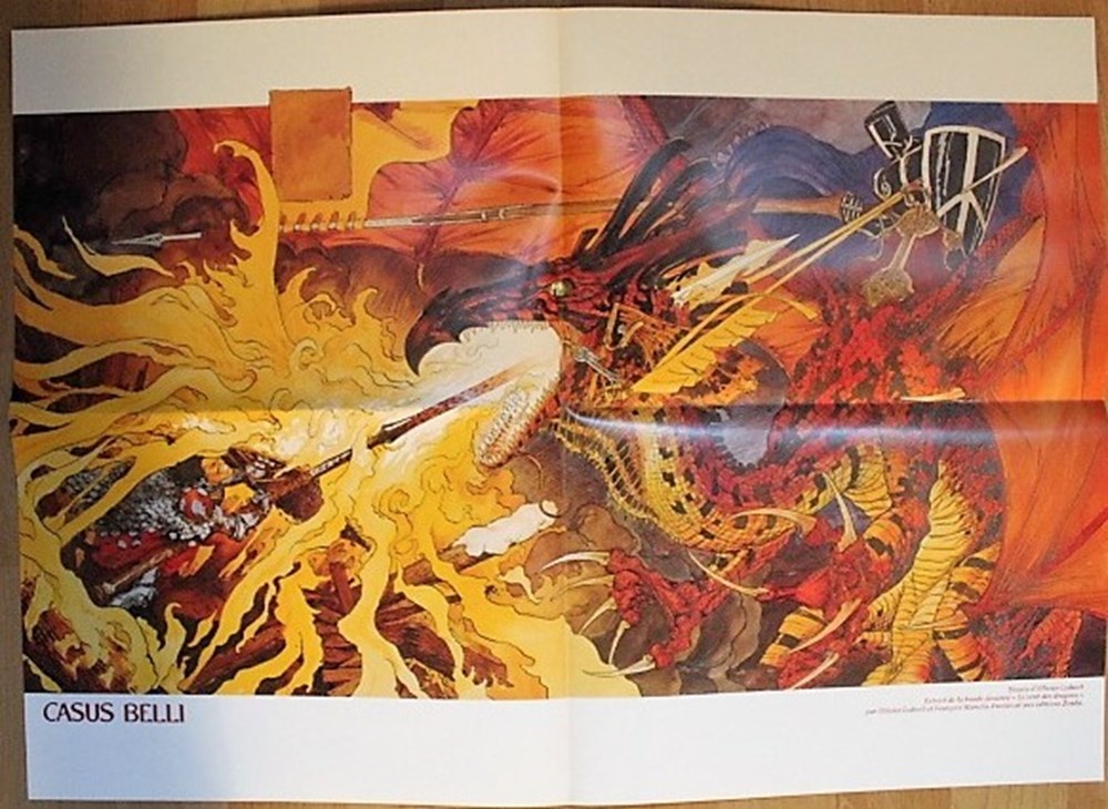 Casus Belli - Numéro 60 avec Poster central d'olivier Ledroit "Le vent des dragons" 3 livres bd revues casus belli numero 60 avec poster central olivier ledroit le vent des dragons