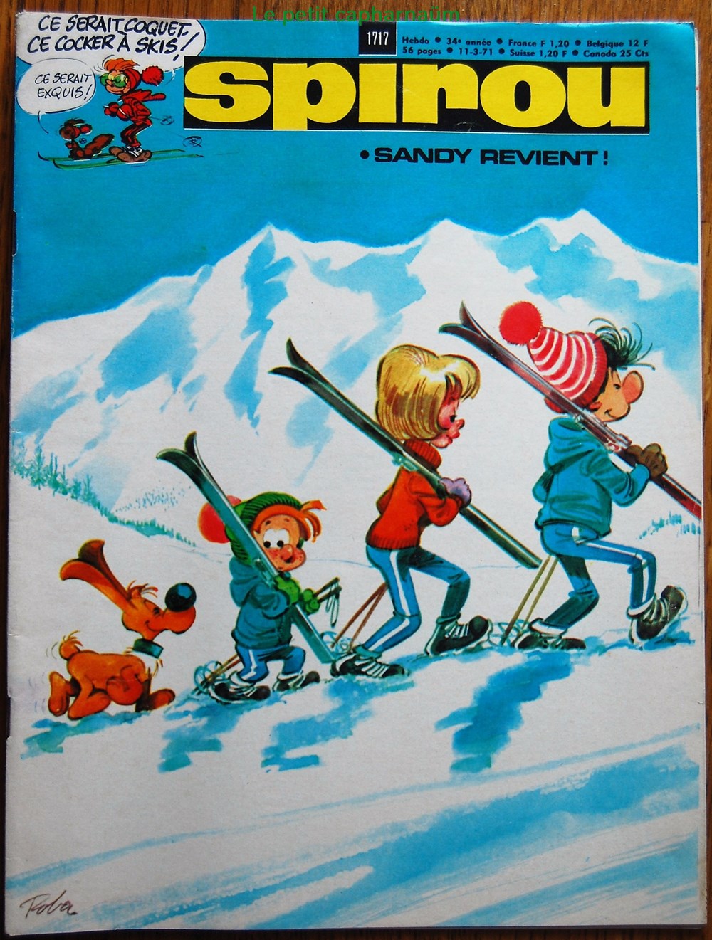 Spirou - 1717 - Couverture : Boule et Bill livres bd revues spirou 1717 couverture boule et bill