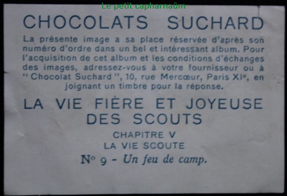 documents anciens chromos images alimentaires image chromo la vie fiere et joyeuse des scouts v 09 un feu de camp