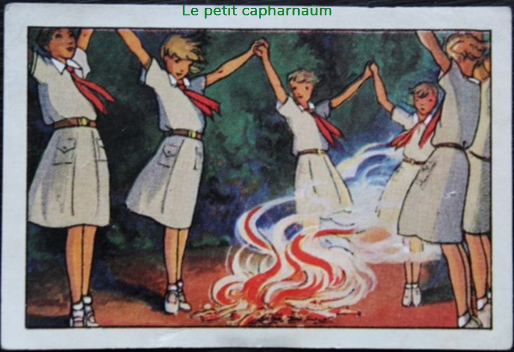 documents anciens chromos images alimentaires image chromo la vie fiere et joyeuse des scouts x 09 la danse du feu